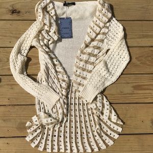 Metallic gold Cardigan sweater